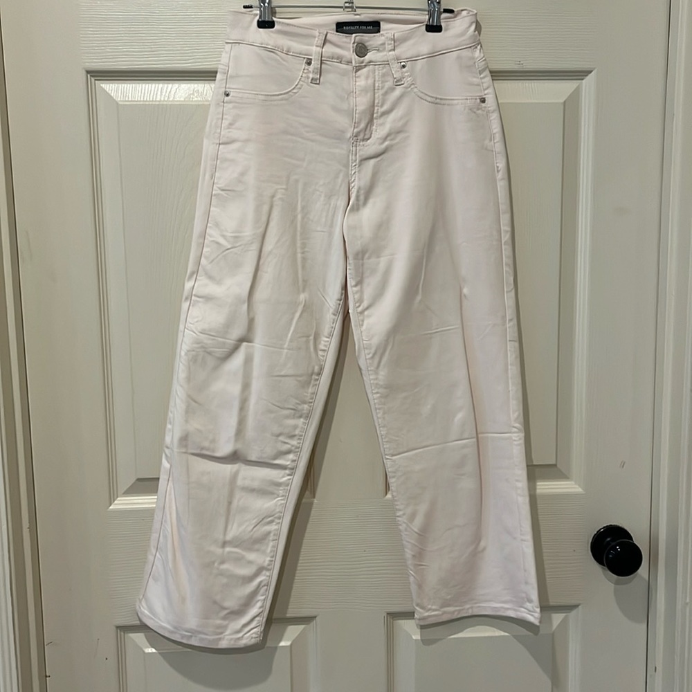 Royalty for me blush wide leg capris, size small